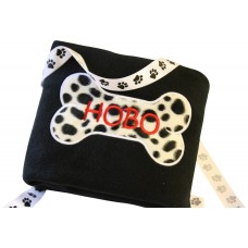 Personalised Embroidered Pet Dog Blanket Dalmatian Bone Design